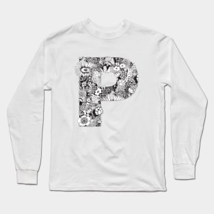 Floral Letter P Long Sleeve T-Shirt